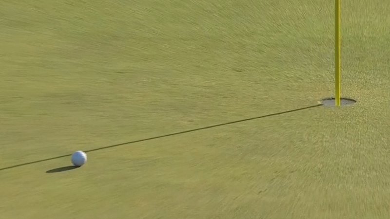 Aaron Rai drains a long putt on the 17th hole in PGA Championship final round