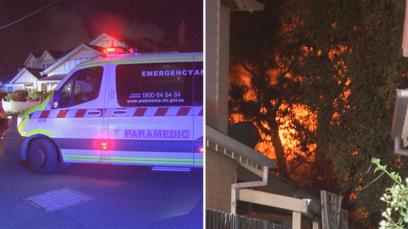 Firefighters battle huge fire in Melbourne's west