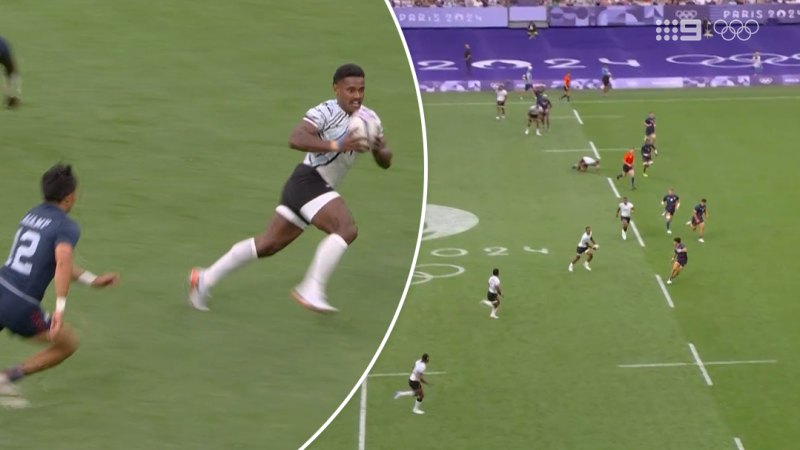 Fiji scores early contender for try of the tournament at Paris 2024