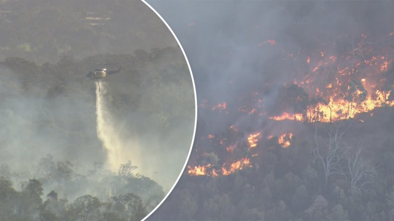 Warning as bushfire threatens Perth Hills