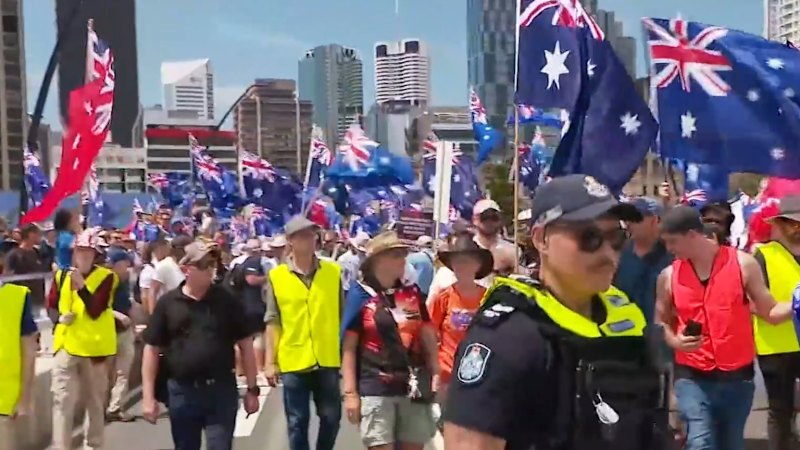 Thousands gather for protest in Brisbane