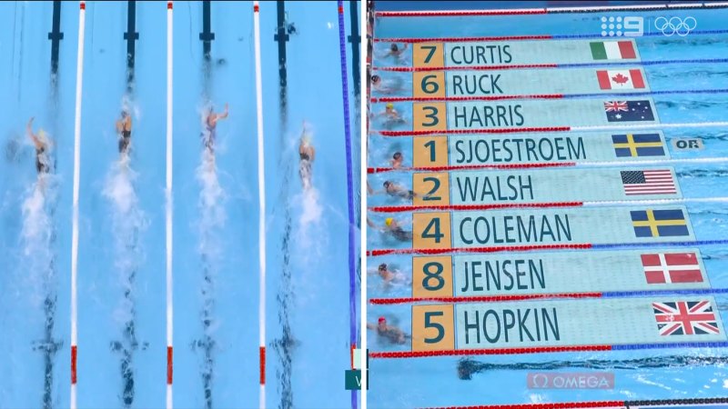 Harris qualifies for 50m freestyle final