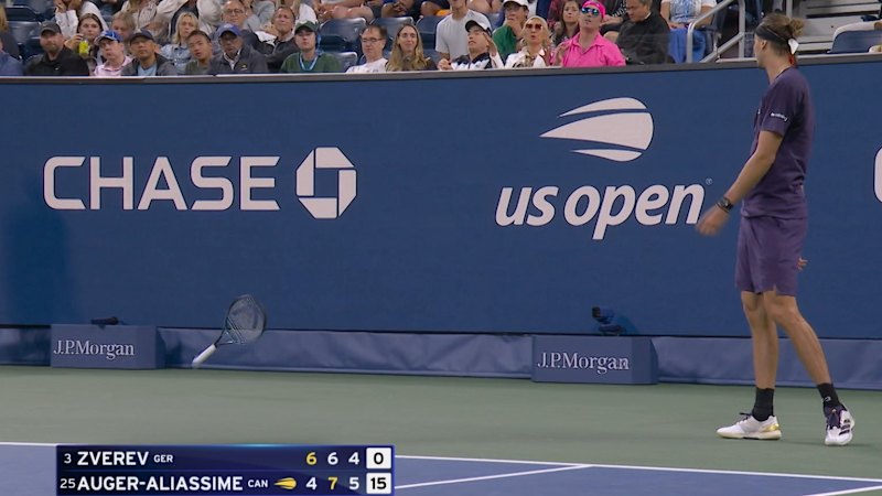 Zverev throws racquet in frustration