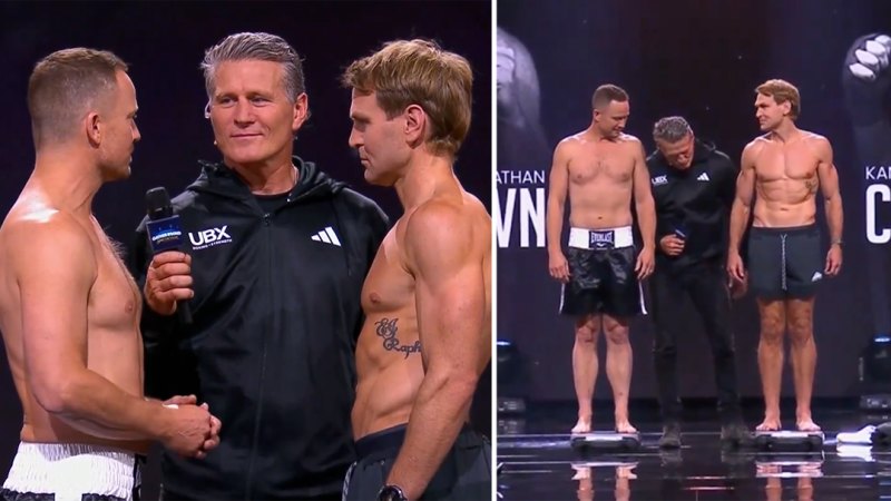 Cornes, Brown face off before fight