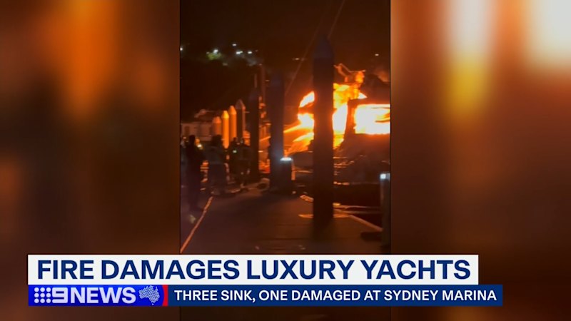 Sydney firefighters tackle marina fire
