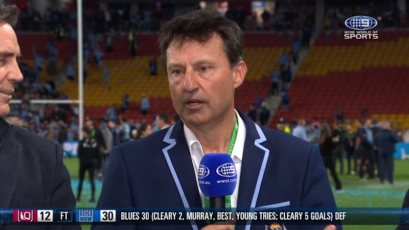Coach Laurie Daley speaks after NSW victory