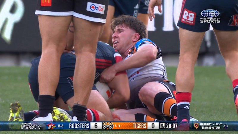 Jock Madden is placed on report for a high shot on Reece Robson