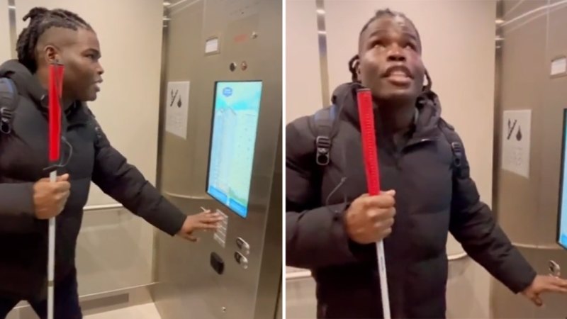 Kör adam asansörde mahsur kaldığını kaydetti