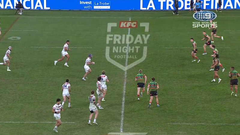 Rabbitohs player Brandon Smith sent down the tunnel after calf concern