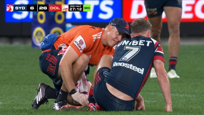 Sam Walker suffers lower-leg injury after tackle attempt