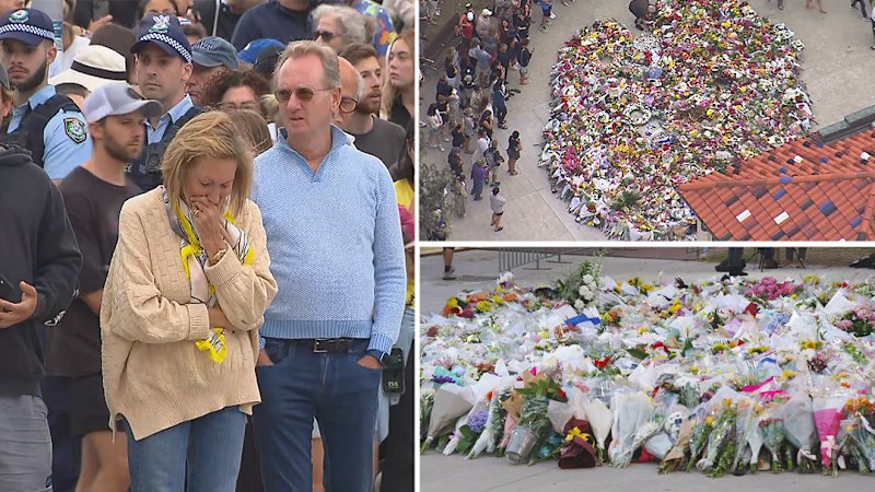 Memorial held at Bondi overnight to remember shooting victims