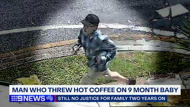 Mother calls for justice as man who threw hot coffee on baby remains at large