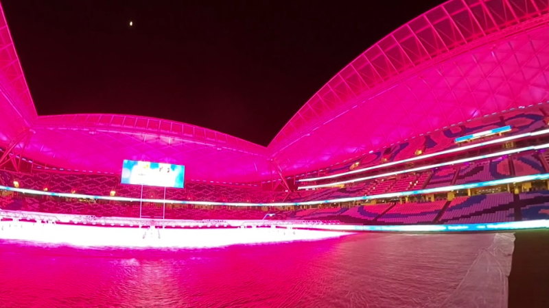 Pink lights being used to grow footy turf in new way