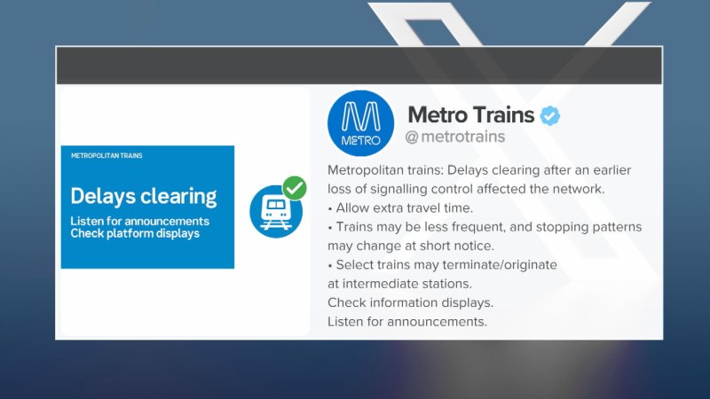 Melbourne commuters warned of train delays
