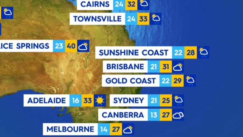 National weather forecast for Tuesday February 25