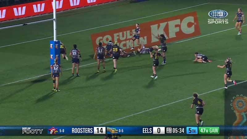 Taneka Todhunter scores first NRLW try for Parramatta against Sydney Roosters
