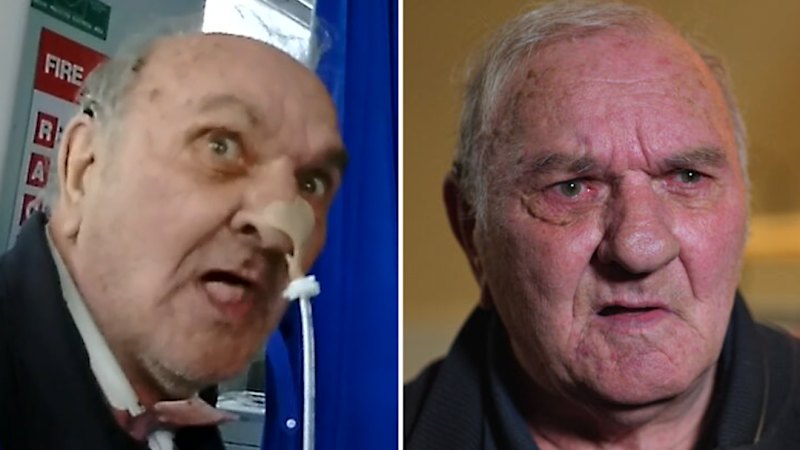 Pensioner claims he was choked in hospital by security guard