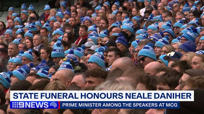 Thousands gather for Daniher state funeral