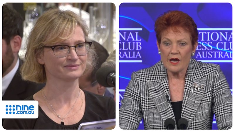 Pauline Hanson confronts Guardian journalist during National Press Club questioning