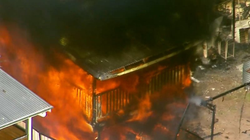Fire wrecks three homes