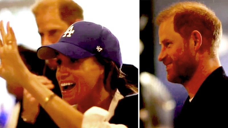 Prince Harry and Meghan attend LA baseball game