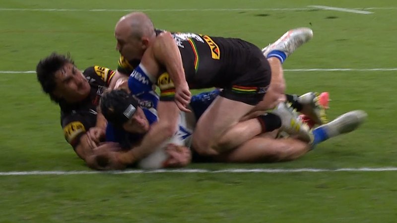 Burton grounds a tryline score as Panthers fume during tense match