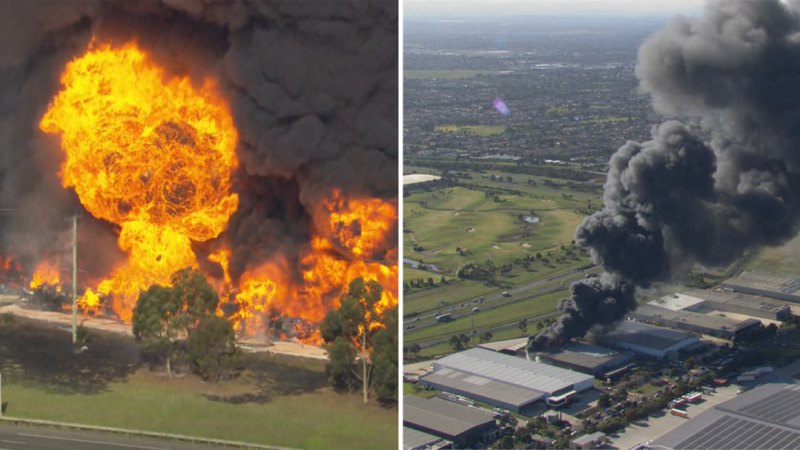 Chemical explosion sparks major fire at Melbourne factory