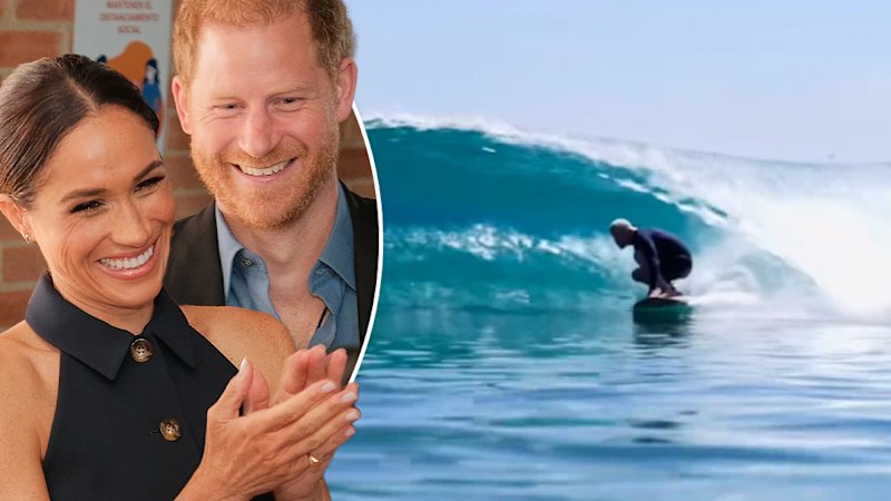 Meghan Markle shares video of husband Prince Harry surfing