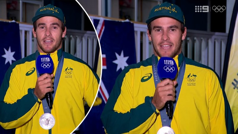 Aussie surfer reflects after claiming silver medal in men's surfing