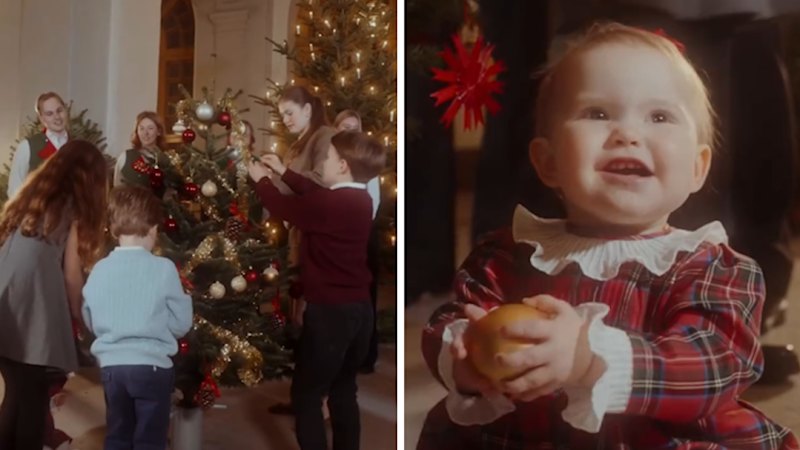 Swedish royal children decorate tree