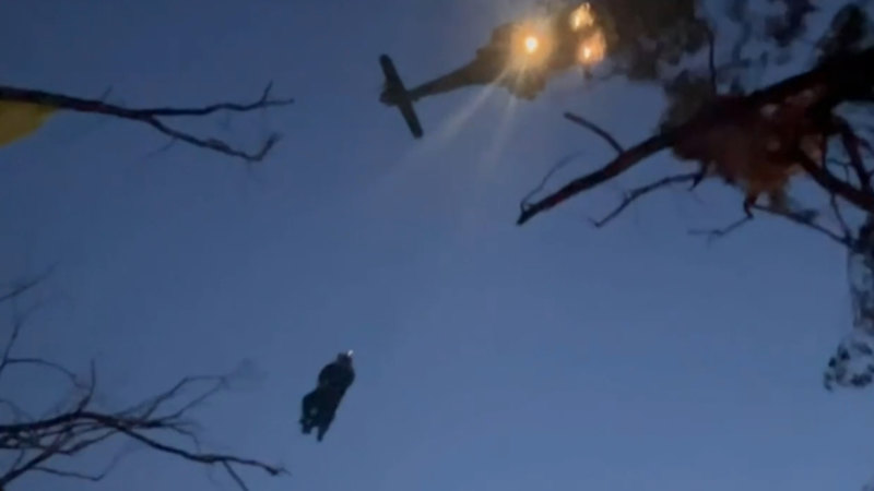 Paraglider rescued from tree in Victoria after becoming stuck in strong winds