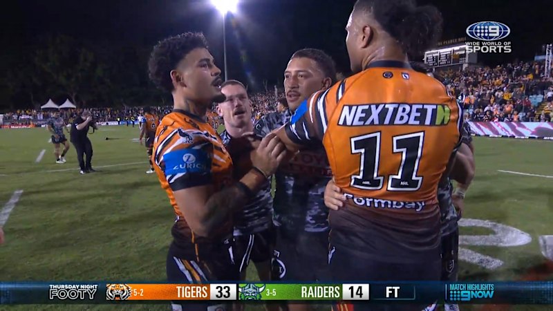 Fainu, Turuva clash with Starling post-match