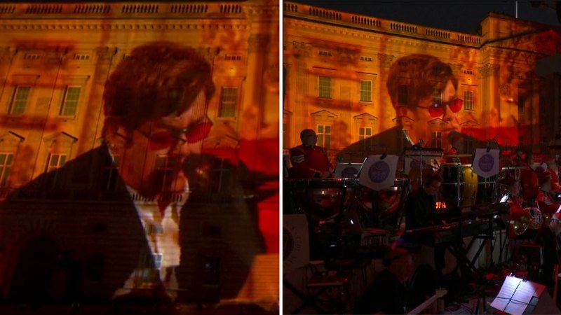 Elton John, Windsor Kalesi'nden performans sergiliyor