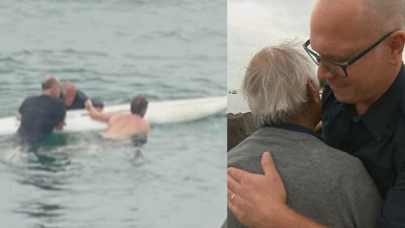 Man who fell from Victorian pier reunites with rescuers