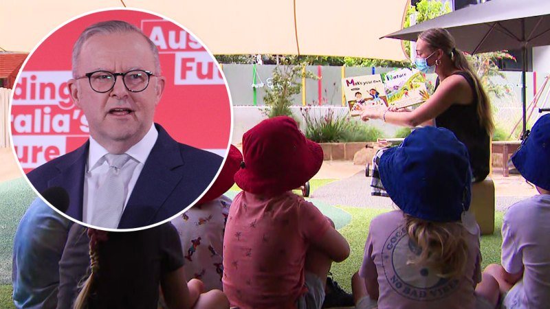 Labor to bring forward free childcare promise as federal election looms