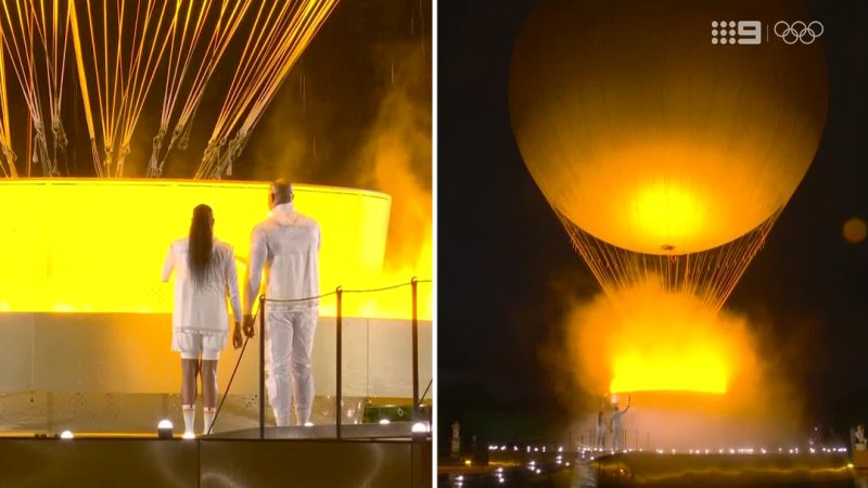 Olympic cauldron lit at Paris 2024