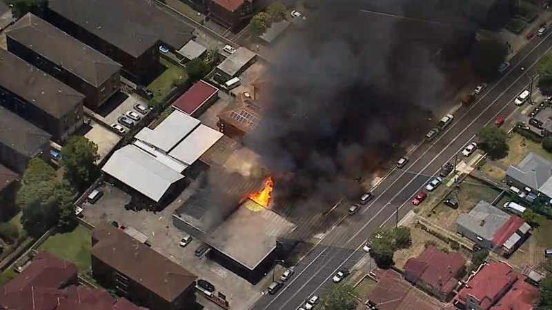 Blaze breaks out at petrol station in Sydney's south-west