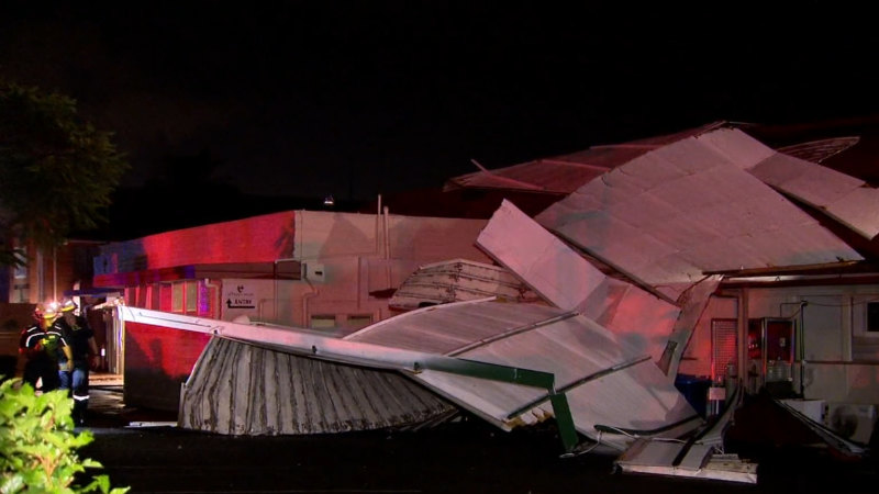 Brisbane restaurant roof blown off in storm