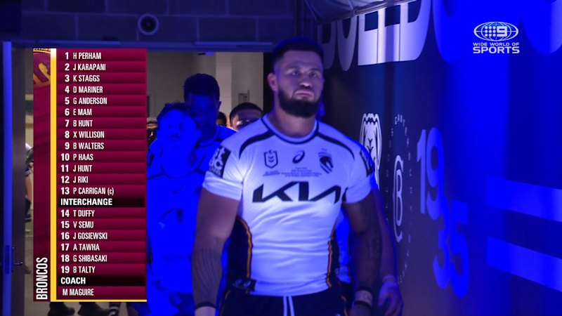 Payne Haas leads Brisbane out ahead of final NRL game before joining South Sydney