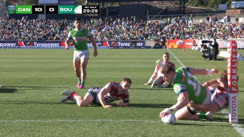 Hudson Young backs claim for “try of the year” with Raiders effort