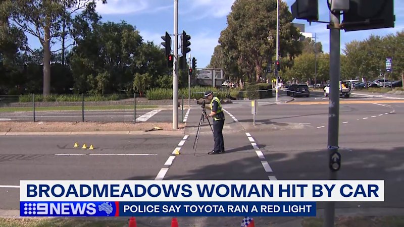 Pedestrian fighting for life after car runs red light