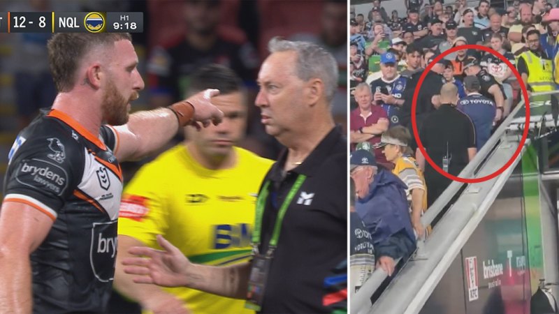 A fan was ejected during the Cowboys' win over Wests Tigers