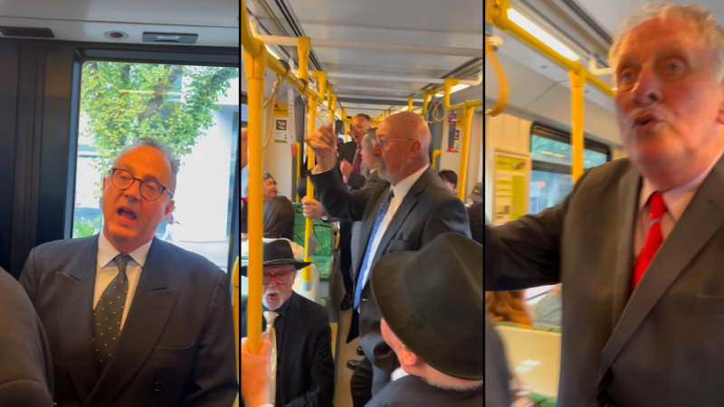 Impromptu performance from ‘Men In Suits’ choir