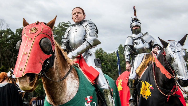 The married couple who regularly compete in jousting tournaments