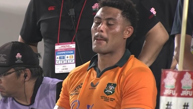 Wallabies lock Miles Amatosero sent off for high shot on Japan captain