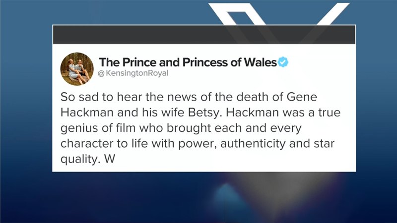 Prince William’s tribute to Gene Hackman