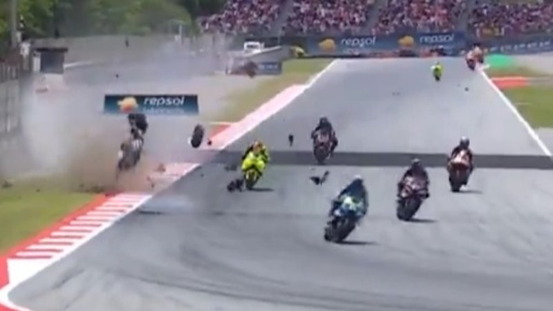 Alex Marquez suffers major crash during MotoGP race in Barcelona