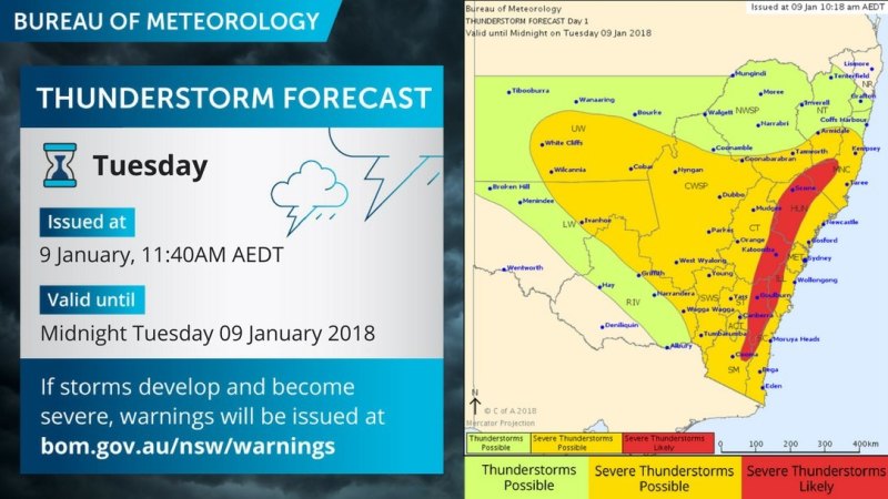 Canberra weather: Bureau of Meteorology issues severe thunderstorm warning