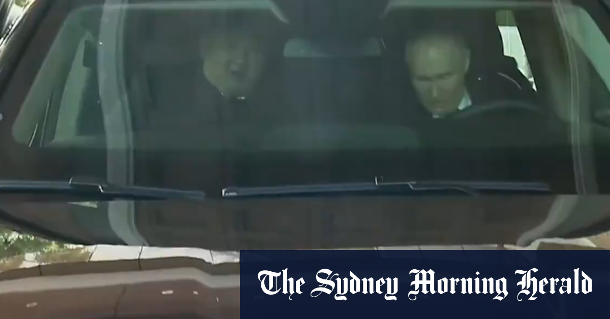 Putin and Kim take turns to drive each other in Russian-made limousine