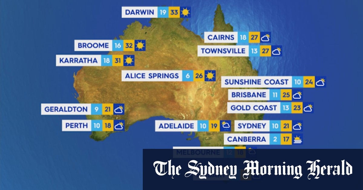 National weather forecast for Monday August 21